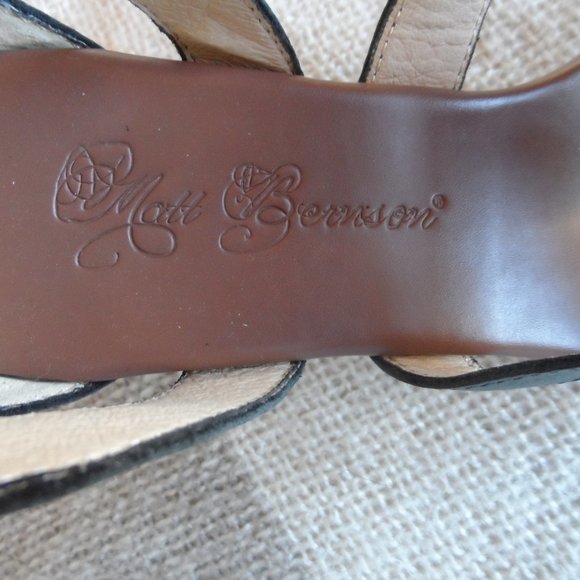 New Matt Bernson Black Leather Gladiator Ankle Strap Sandals Size 8 - Picture 8 of 12